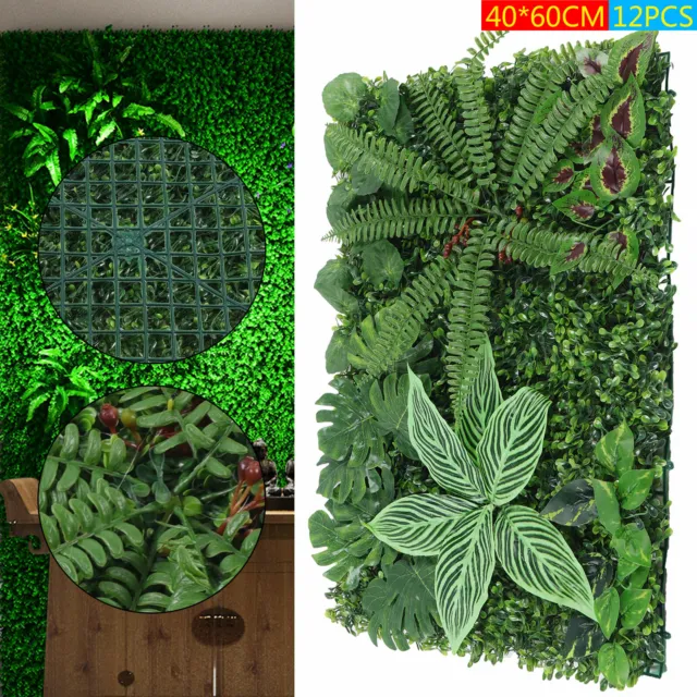 Tappetini per erba siepe fogliame artificiale 40x60 cm verde pannelli in finto legno di bosso
