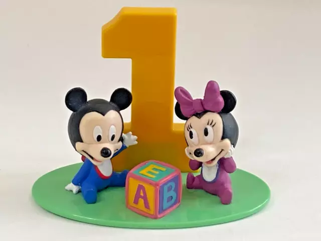 Disney Decopac Baby 1st Birthday Mickey & Minnie Mouse Cake Topper Decoration