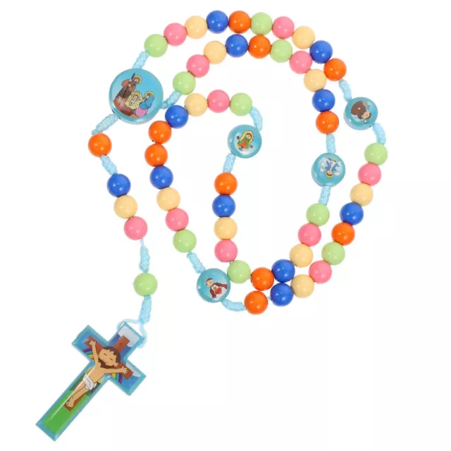 Ostern Perlengirlande Ostergirlande aus Holzperlen Rosenkranz Perle Kreuz