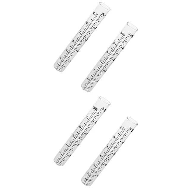 4 Pcs Rain Gauge Outdoor Glass Containers Clear Container Flat