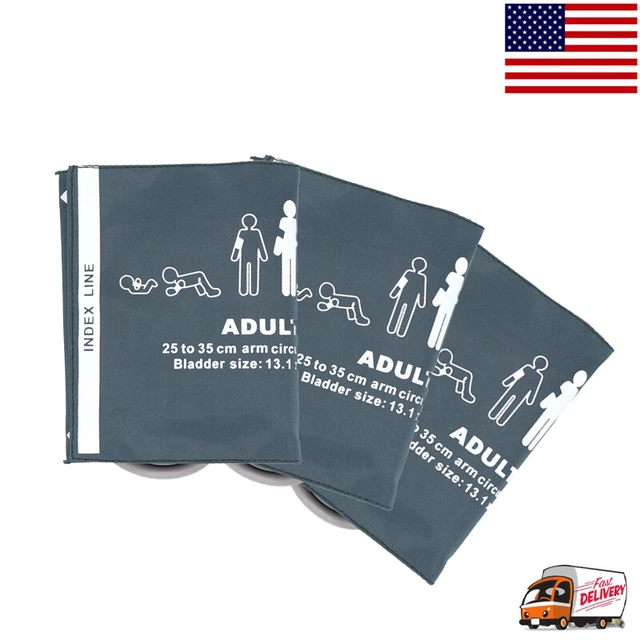 NIBP Cuff Reusable Adult Single Hose 25 to 35 cm - Same Day Shipping - 3pcs