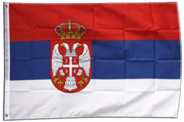 Serbien mit Wappen Hissflagge serbische Fahnen Flaggen 60x90cm