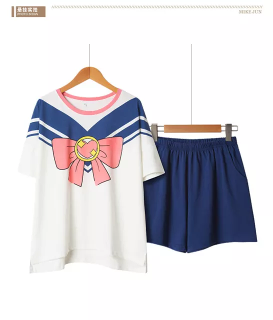 Set pigiami anime Sailor Moon cartone animato maniche corte pigiami tuta da notte donna