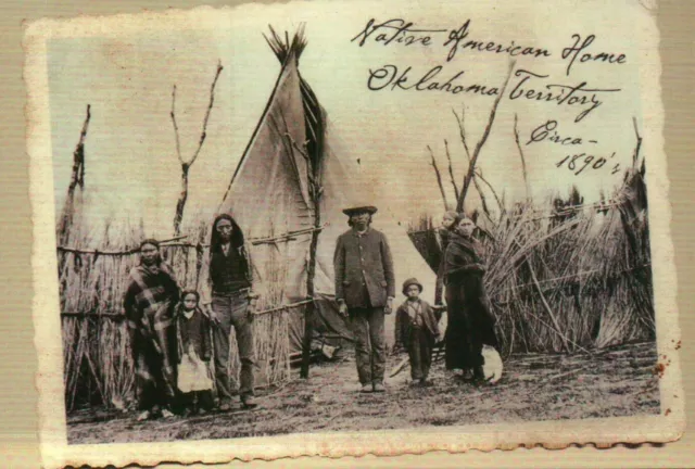 Native American Home Oklahoma Territory ca 1890s Indian Teepee - MODERN Postcard