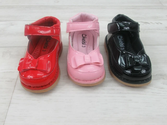 New Kids Infants Baby Girls Bow Spanish Wedding Party Patent Toodler Shoes Size