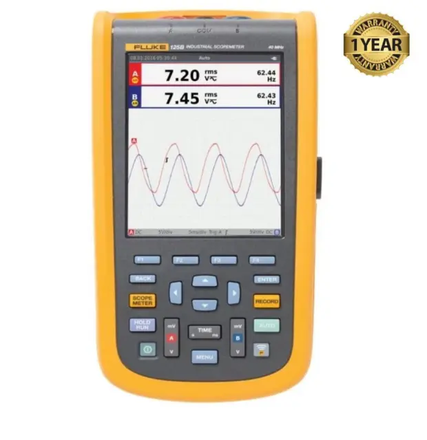 Fluke 125B Industriel Scopemeter 40MHz 2 Canal Portée Compteur