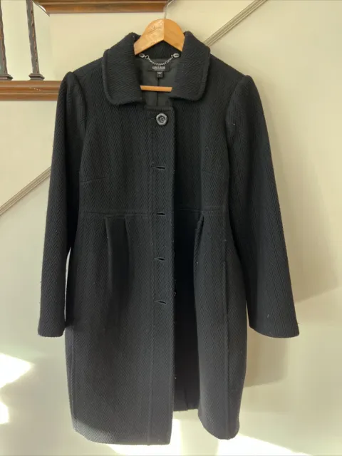 "A Pea in the Pod" Maternity 100% Wool Black Pea Coat Size Large