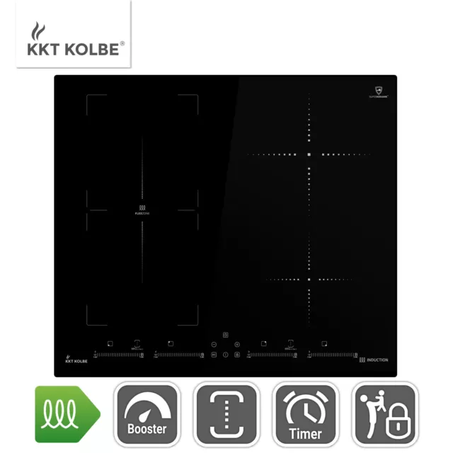 KKT KOLBE Plaque Induction 60 cm 7 kW 4 Zones de cuisson 9 niveaux de puissance