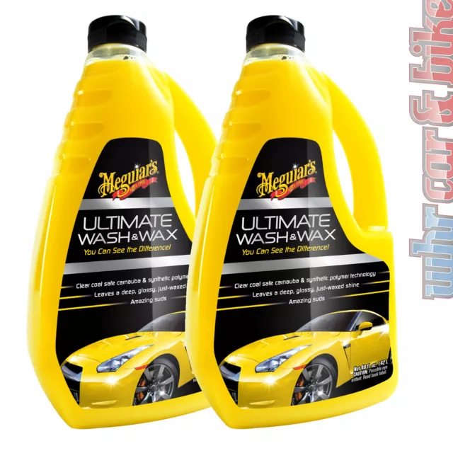 2x Meguiar's Ultimate Wash & Wax Autoshampoo 1420ml Carnauba-Polymer-Gemisch