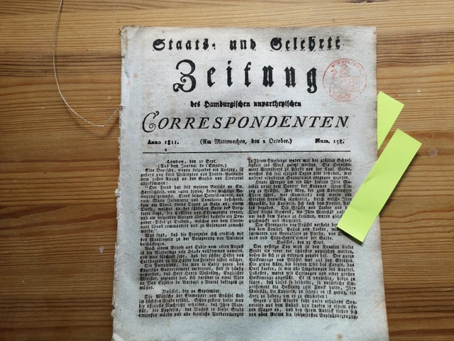 1811 Zeitung Hamburg 158 Brüssel Belgien Kaiserin zu Besuch