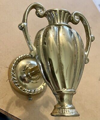 VTG Large Solid Brass Gold Gilt Vase Drapery Wall Mounted Hold/Tie Back 4 1/2"