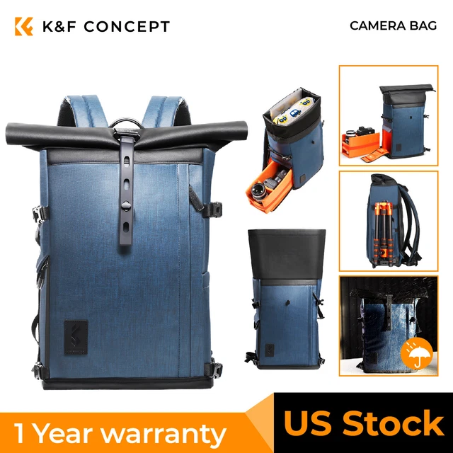 K&F Concept 19L Camera Backpack Bag Roll Top for DSLR Laptop Shoulder Waterproof