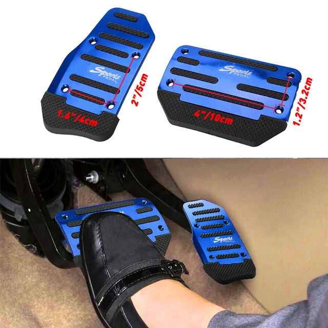 2pcs/set Blue Gas Automatic Non-Slip Brake Foot Pad Pedal Cover Car Accessories