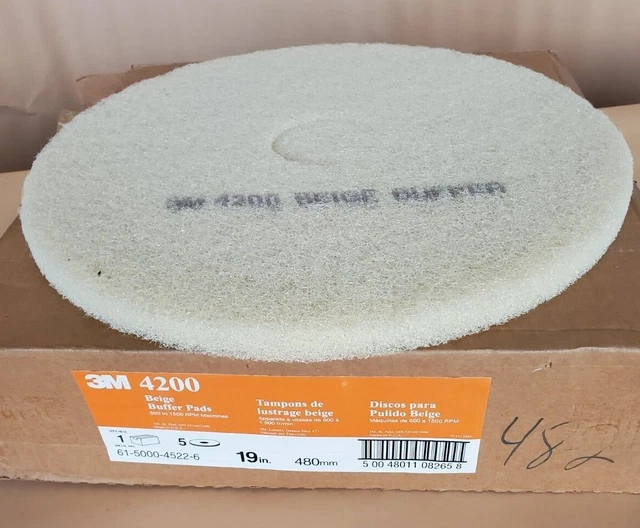 3M 4200 Top Beige Buffer Pads  19 inches  New in Box - pack of 5