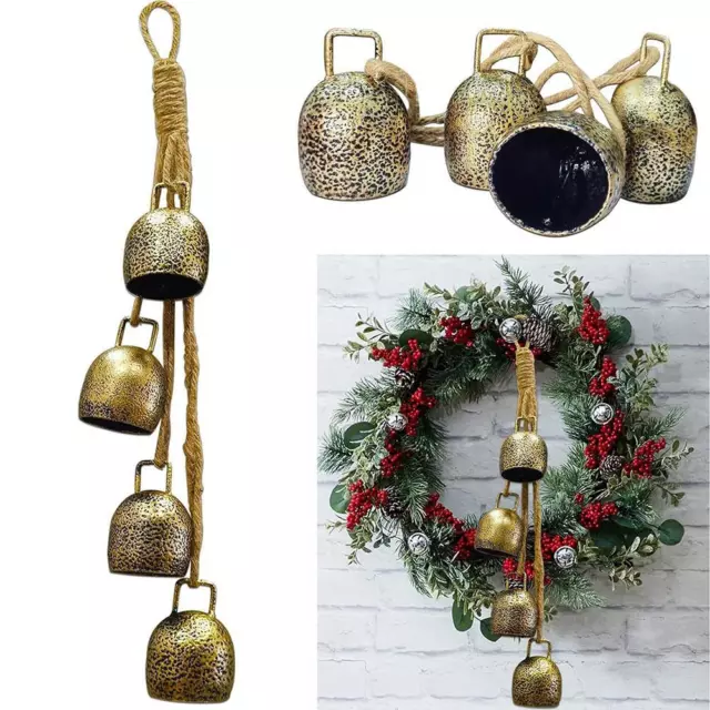 2PCS Holiday Bell Ornaments Large Jingle Bell Ornament Bells Wreath  Ornaments