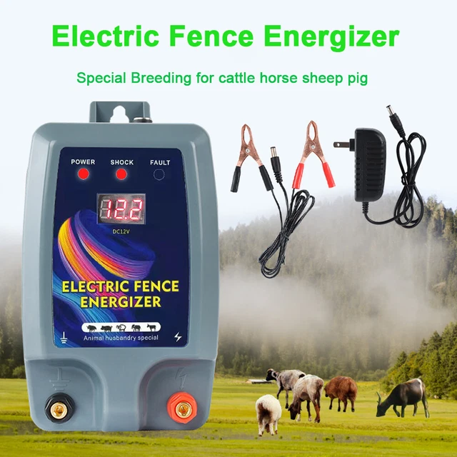 Electric Fence Energiser 10km 12V Barrier Farm Animals Livestock With Wire Power