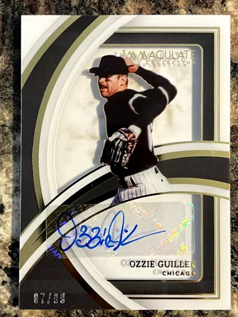 Ozzie Guillen 2022 Panini Immaculate Collection Shadowbox Signatures Auto 87/99