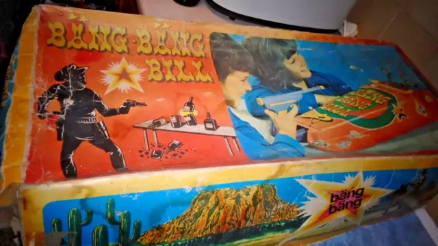 Vintage Tin Metal Target Game Technofix, West Germany, Bang Bang Bill