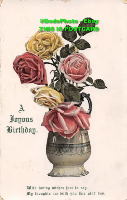 R431892 A Joyous BIrthday. Roses in Vase. Wildt and Kray. Serie 2422. 1912