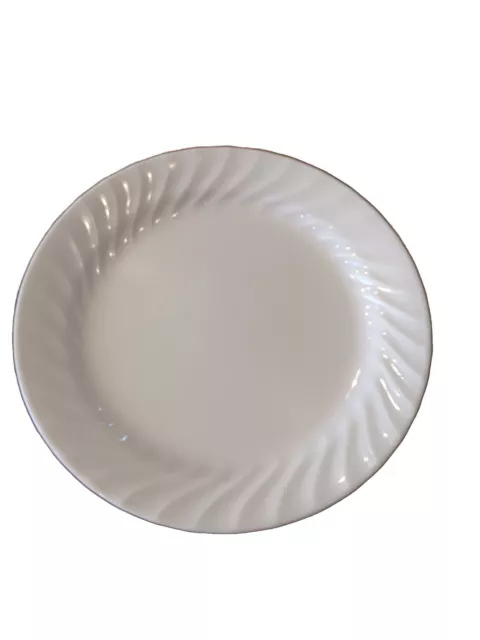 CORELLE Corning ENHANCEMENTS 9" Luncheon Plates- WHITE SWIRL Bin 1046