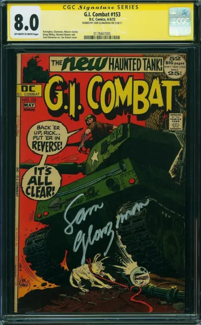 G.I. Combat 153 CGC 8.0 Signature Series Signed by Sam Glanzman, Haunted Tank