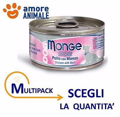 MULTIPACK Monge Dog Natural Pollo con Manzo 95 gr  Cibo umido per cane cani