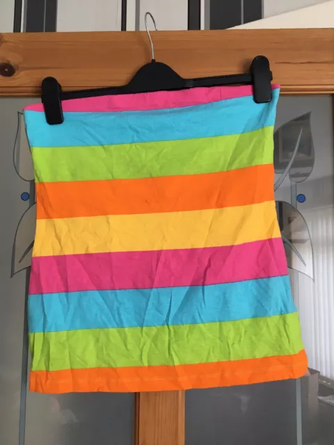 GEORGE ASDA STRAPLESS Bright Rainbow Top Striped Boob Tube Bra Support Size  10 £9.99 - PicClick UK