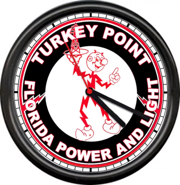 Reddy Kilowatt Electrician Turkey Point Florida Power Light Sign Wall Clock