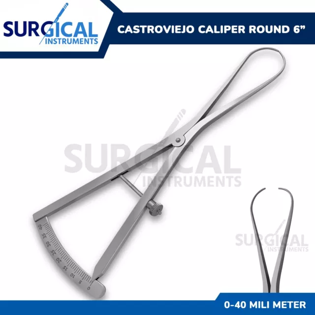 Castroviejo Caliper 0-40mm Surgical Dental Instruments Round 6" German Grade