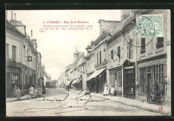 CPA Fismes, Rue de la huchette 1906
