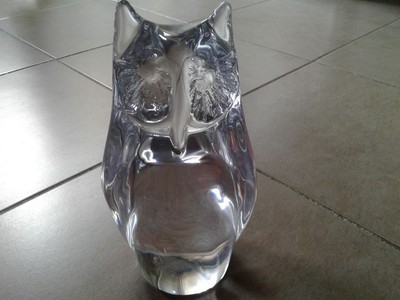 SUPERBE CHOUETTE HIBOU EN CRISTAL DAUM FRANCE 