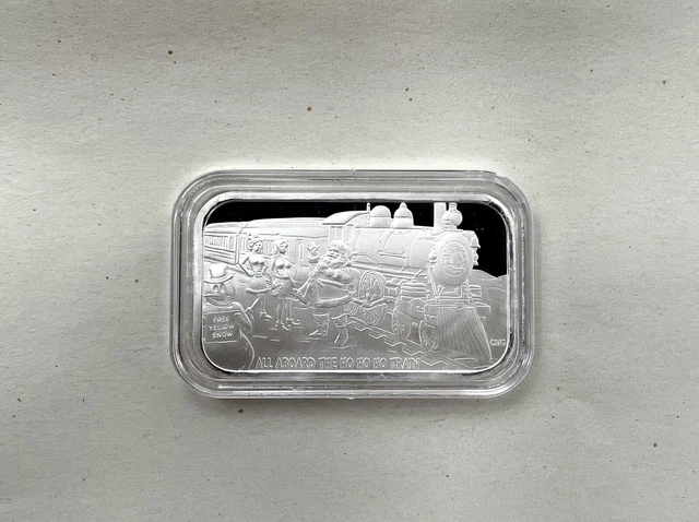 2023 Santa Naughty Ho Train 1oz silver art bar CMG Mint 150 Minted