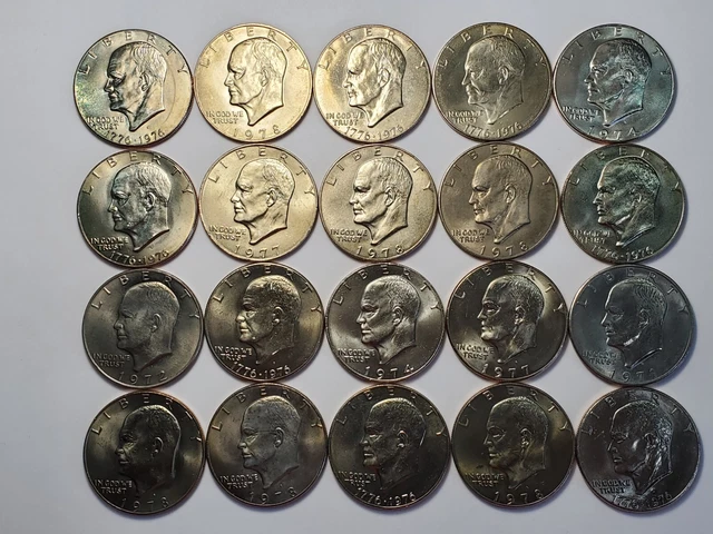 Lot of (20) GEM Business UnCirculated++ mixed Eisenhower Dollars