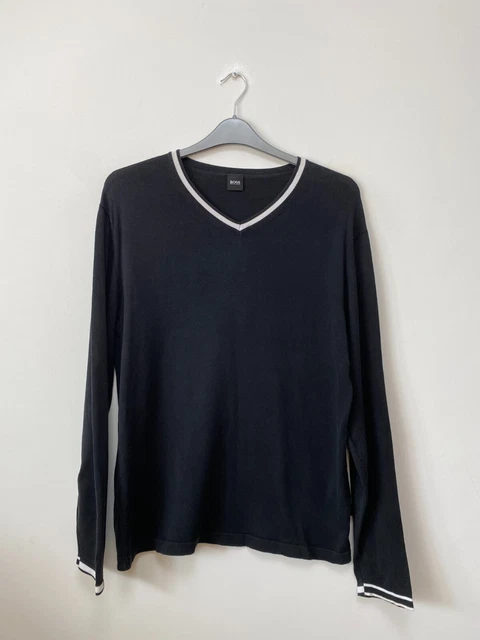 Vintage! Maglione da uomo nero HUGO BOSS Black Label collo a V taglia S/M