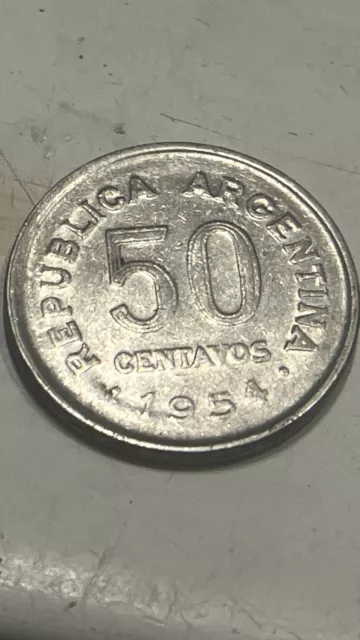 50 Centavos 1954 Cent Republica Argentina Republik Argentinien Münze Coin