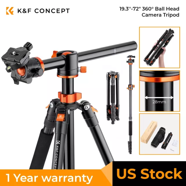 K&F Concept 19''-72'' Professional DSLR Camera Tripod Detachable Monopod 22lbs