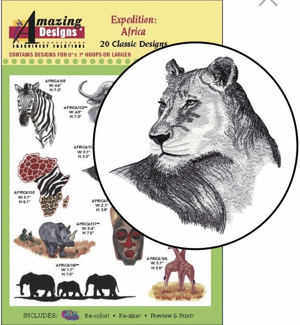 Expedition Africa Amazing Designs 20 Diseños Clásicos ADC-104J Totalmente Nuevo Sellado