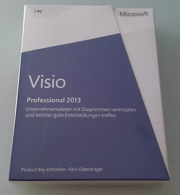 MS Visio 2013 Professional Pro 32/64 Bit D87-05365 Deutsch NEU Vollversion