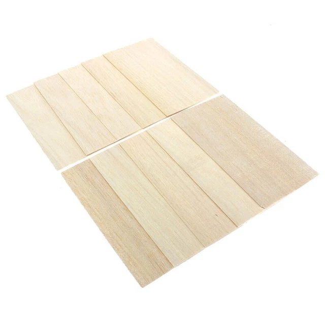 10* Hojas de madera modelo de placa de madera de balsa para envío doméstico hágalo usted mismo 300*100 mm 1-8 mm de espesor