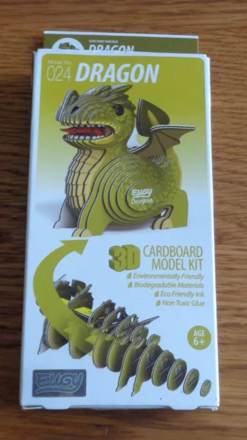 Rare Boxed  Eugy 3D Puzzle Model Build Your Own Jigsaw Craft Kit Dragon 024