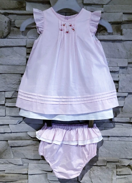 Ensemble 3/4 Pièces Catimini Bébé Fille - Motif Petites Fleurs, Broderies, Franges - Taille 18 Mois - Occasion Excellent état
