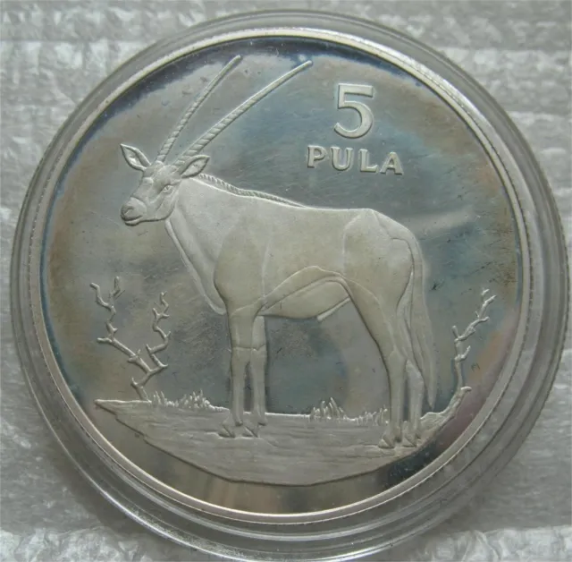 Botswana 5 Pula 1978 Silver Proof Coin Conservation Series Gemsbok