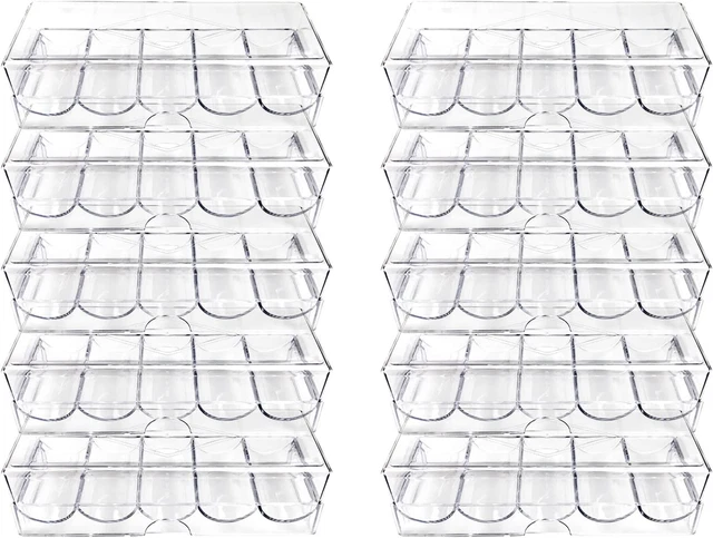 Yuanhe Clear Acrylic Poker Chip Rack with Cover-Holds 100 Chips