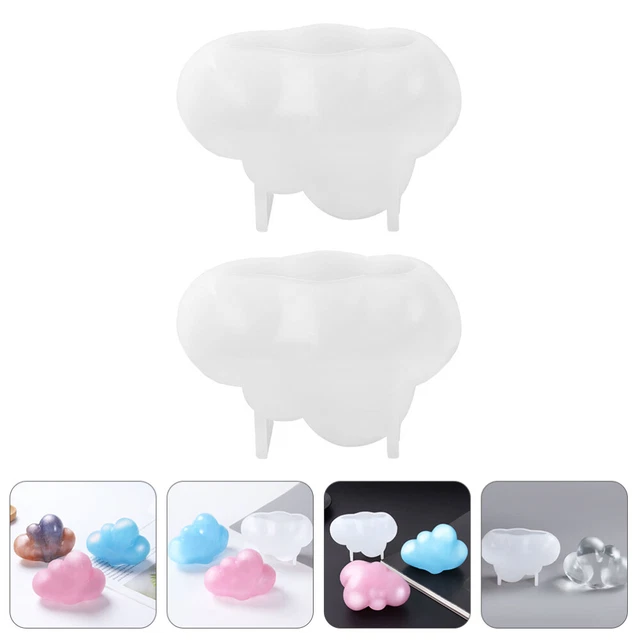 2 piezas 3D formas de nube moldes postre silicona hágalo usted mismo silicona