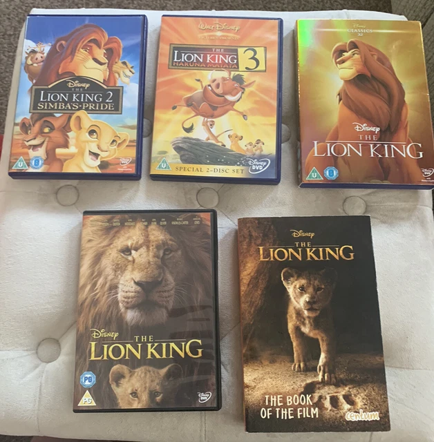 DISNEY LION KING DVD’s/Book Bundle used MINT COND See Description