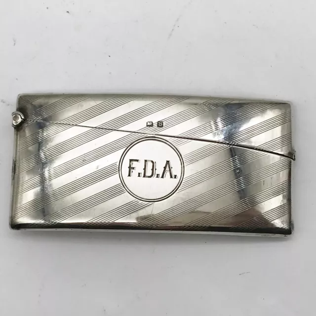 VINTAGE SOLID SILVER CALLING CARD CASE HALLMARK BIRMINGHAM 46g