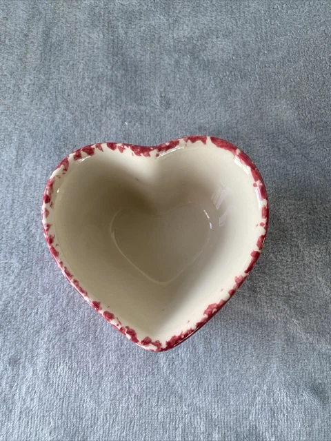 Roseville Pottery Gerald E. Henn Red Spongeware Small Heart Bowl