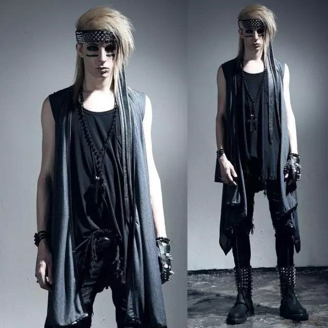GILET PUNK GOTHIC Uomo Rave Visual Kei Rock Abbigliamento Moda Vampiro Giacca Estate EUR 35 31 PicClick IT
