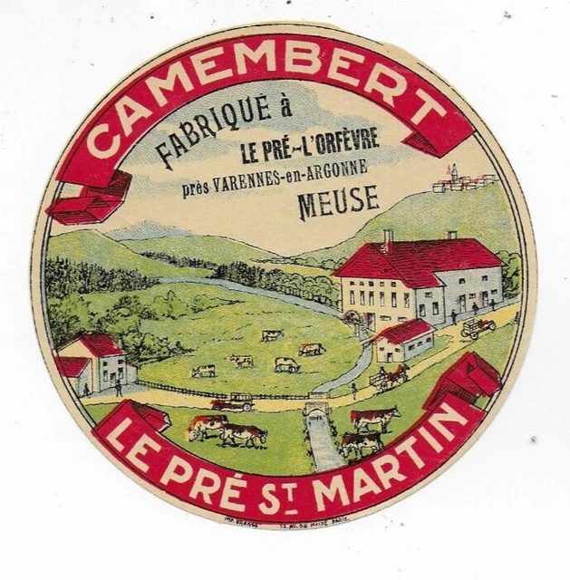 Fromage - ETIQUETTE CARTON DE CAMEMBERT CARREFOUR 8 PORTIONS