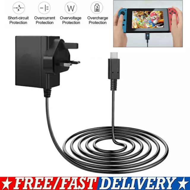 For Nintendo Switch Mains Power Adapter / Adaptor Charger Plug UK Fast Charging